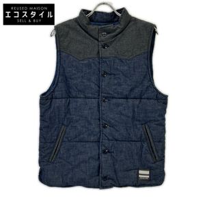 Momotaro Jeans Indigo Denim Panel Padded Vest, Size 42 [Used]