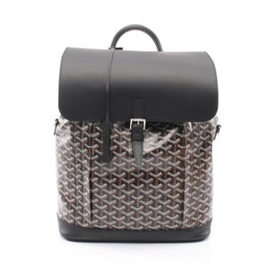 【二手】Goyard GOYARD Alpin MM 黑色 PVC 塗佈帆布皮革 Alpin MM 女款雙肩包