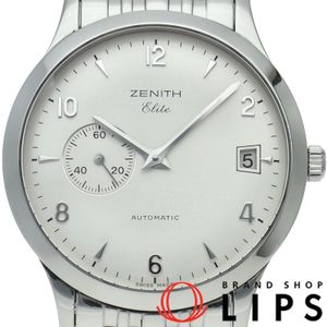 Zenith Class Elite Small Seconds Watch 37mm 01/02.1125.680 Box, Warranty Card, Stainless Steel, Men's Watch, Silver, Overhauled & Polished, Excellent Condition [Used]
