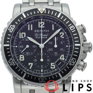 Zenith Rainbow Flyback Chronograph El Primero Watch 02.0470.405/25, Box, Warranty, Stainless Steel, Men's Watch, Black, Polished, Excellent Condition [Used]