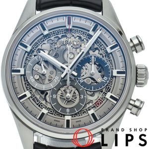 Zenith Chronomaster El Primero Full Open Watch 38mm 03.2153.400/78.C813 Box, Warranty Card, Stainless Steel/Leather Strap, Men's Watch, Transparent, Polished, Excellent Condition [Used]
