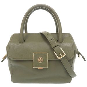 成色極佳 Tory Burch 標誌皮革綠色兩用手提包/單肩包 0513 [二手] Tory Burch