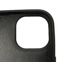 Used PRADA iPhone 15 case with strap, calfskin, black enamel, silver triangle logo, Nero color. (Item No. 1ZH184 QHH F0632)