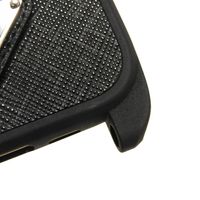 Used PRADA iPhone 15 case with strap, calfskin, black enamel, silver triangle logo, Nero color. (Item No. 1ZH184 QHH F0632)