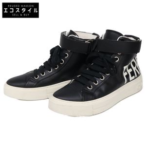 Salvatore Ferragamo Leather Ayr Logo Gancini Sole High-Top Sneakers Size 5 1/2 [Used]