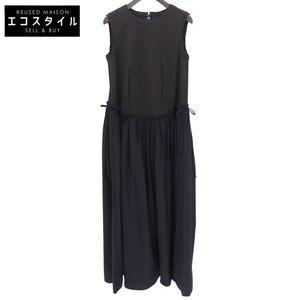 Lanvin en Bleu Unused Taffeta Combination Cut and Sewn Dress Women's Braun/Black Size 36 [Used]