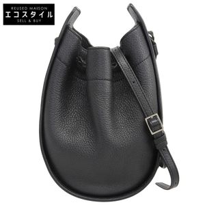 The Row Drawstring Pouch Leather Shoulder Bag for Women, Black [Used]