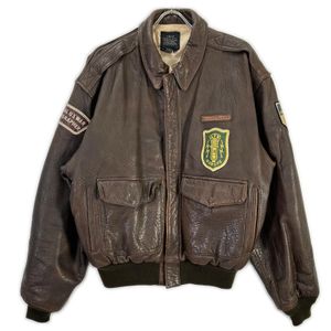 Avirex 1978-01 Brown TYPE A-2 Leather Flight Jacket, Size L [Used]