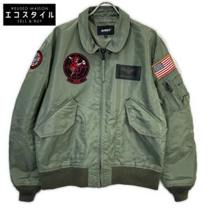 Avirex 783-0252039 Sage Green TOPGUN CWU 36P VX-31 Nylon Zip-Up Blouson XL [Used]