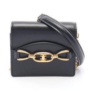 [มือสอง] กระเป๋าสะพายไหล่ Celine รุ่น Maillon Mini Triomphe หนังสีดำ กระเป๋าเงินแบบมีโซ่รุ่น Maillon Triomphe Mini สำหรับผู้หญิง มือสอง A