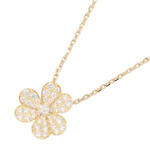 [Pre-owned] Van Cleef & Arpels Necklace, Frivole Pendant, Small Diamond, VCARP2V100, Neck size 43/47.5cm, K18 (Yellow Gold), Diamond Frivole Pendant, Small Diamond
