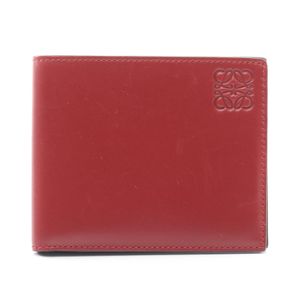[Used] LOEWE Anagram Wallet 109.54.M77 RED/Black Leather Anagram Bi-fold Wallet Men's Used B