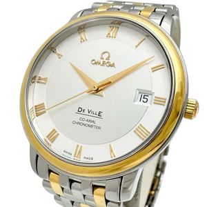 OMEGA (โอเมก้า) Prestige รุ่น 4374.31 โค‑แอ็กซ์เชียล นาฬิกาข้อมือผู้ชาย ตัวเรือนและสายสเตนเลสสตีล/ทองคำ 18K สีเหลือง (K18YG) เครื่องขึ้นลานอัตโนมัติ (ออโตเมติก) หน้าปัดสีเงิน สายคอมบิเนชันสีเงิน-ทอง สภาพ: มือสอง