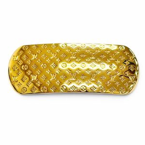 Mint condition △ LOUIS VUITTON M80277 Barrette Nanogram - Hair Accessory Hair Clip Gold Made in Italy Women's Comes with Box and Dust Bag