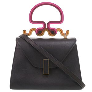 美品 ヴァ雷克斯特拉(Valextra)迷你伊吉德(Izzid)牙膏系列 2WAY皮革黑色手提包 黑色 1302【二手】
