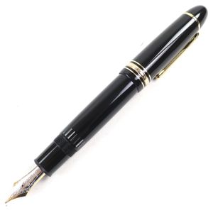 極美品○MONTBLANC モンブラン マイスターシュテュック 149 18K Mニブ ホワイトスター ロゴ刻印 キャップ式 万年筆 ブラック ゴールド ケース付き ドイツ製 メンズ