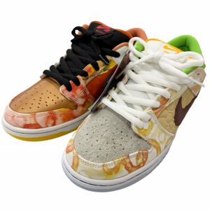 [Reviewed and Sold Out] Unused Item □ NIKE CV1628-800 SB DUNK LOW PRO QS Street Hawker Leather JASON DENG Metallic Copper Tie-Dye Overlay Asymmetrical Low-Cut Sneakers Multi 27 Men's