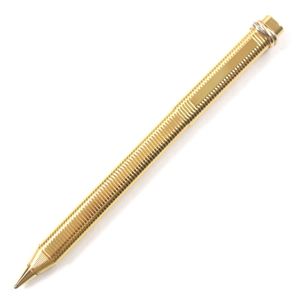 Mint condition ▼ Cartier vintage Trinity striped capped ballpoint pen, gold, with case, made in France, men's.