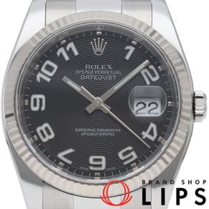 นาฬิกาผู้ชาย โรเล็กซ์ เดทจัสท์ 36 รุ่นโอyster หน้าปัดลายวงกลม Datejust 36 116234(D) K18WG/SS นาฬิกาผู้ชาย สีดำ สภาพดีเยี่ยม ปี 2005 【มือสอง】