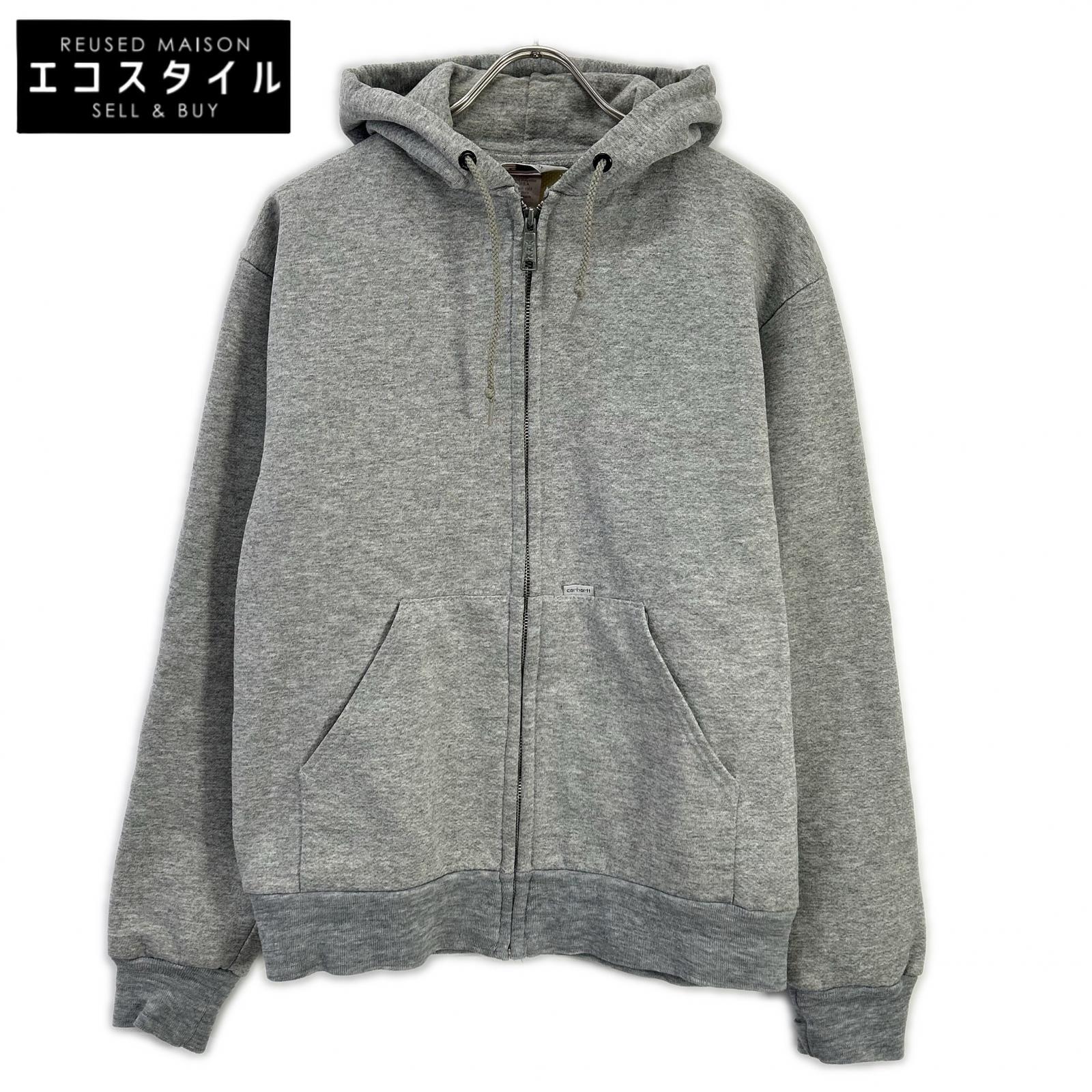 値下げ中【usa製】00’s Carhartt Over all Carhartt 863 Gray Full-Zip Hoodie, Made in USA, Double-Faced, 80s