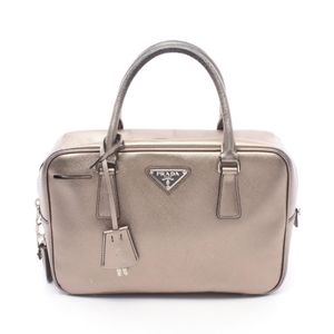 【中古】 プラダ PRADA ハンドバッグ ガレリア BN1113 ゴールド レザー トライアングルロゴ ハンド レディース Used B