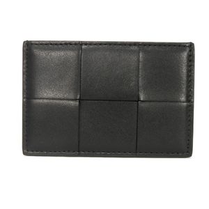 Used BOTTEGA VENETA Cassette Credit Card Holder, Current Model, Paraquito Bicolor Color , Pass Case/Business Card Holder, RFID IC Chip, Unused, Maxi Intrecciato Black Card Case, 748052 VBWD 41120