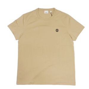 Used Burberry Monogram TB Logo Crew Neck T-Shirt, Size L, 180/100A, Unused, TB Circle Stitch, Cotton, Beige, Short Sleeve T-Shirt, Item Number 8053424