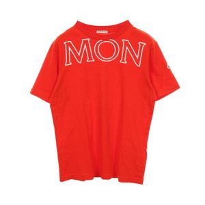 [Used] MONCLER Short-Sleeve T-Shirt, Logo, Cotton, Men's, Used A
