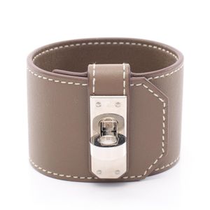 【中古】 エルメス HERMES ブレスレット ケリー ツイストGM エトゥープ ステンレススチール レザー ブレスレット レディース Used A