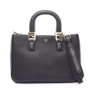 [Used] Fendi FENDI Handbag FF Tote Bag Small 2WAY 8BH367 Black Leather Selleria FF Tote Small Women's Used A
