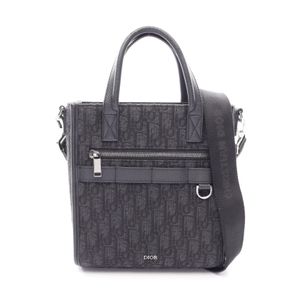 [Used] Dior Safari North-South Oblique 2-Way Handbag 1ESPO311YKY Black Canvas Leather Oblique Safari North-South Tote Bag
