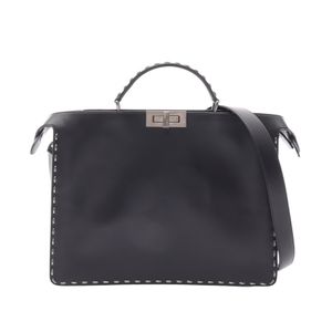 [Used] FENDI Peekaboo ISeeU Medium 2-Way Handbag 7VA529 Black Leather Peekaboo ISeeU Medium Men's Used A