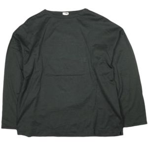 H BEAUTY&YOUTH (Japanese-made) SHINY BOAT NECK PULLOVER (Boat Neck Cut & Sewn) 1212-299-7613 L BLACK Long Sleeve T-Shirt Top [Used] [H BEAUTY&YOUTH]