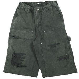 Danke Schon ダンケシェーン 25SS DAMAGE DUCK WKNEE SHORTS 다메이지 가공 덕 더블 니 쇼츠 UNS25087 L 블랙 페인터 이지 쇼트 팬츠 바텀스【중고】【Danke Schon】