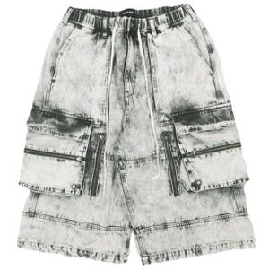 Danke Schon ダンケシェーン 25SS CHEMIBLEACH DENIM CARGO SHORTS 케미컬 블리치 데님 카고 쇼츠 UNS25066 L 그레이 이지 쇼트 팬츠 바텀스【중고】【Danke Schon】