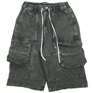 Danke Schon ダンケシェーン 25SS 케미컬 블리치 데님 카고 쇼츠 UNS25066 L 블랙 이지 쇼트 팬츠 바텀스【중고】【Danke Schon】