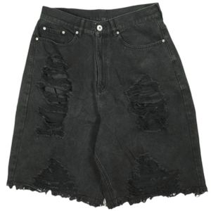 Danke Schon ダンケシェーン 25SS 11oz DAMAGE DENIM SHORTS 다메이지 가공 데님 쇼츠 Free BLACK 지퍼 플라이 진 쇼트 팬츠 샘플품 바텀스【중고】【Danke Schon】