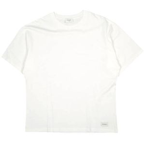 SAINT LAURENT(샹로랑) 24AW 이탈리아 제작 플레인 크루넥 티셔츠 TM32 798933 Y37RY 9000 L 화이트 반팔 로고 패치 정가 85,800엔 탑스【중고】【SAINT LAURENT】