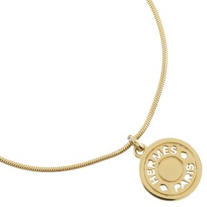 에르메스 HERMES 세리에 메달리온 목걸이 금도금 약 21.4g Serie Medallion 유니섹스【중고】