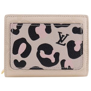 루이 비통 LOUIS VUITTON 포르테포이유 클레르 이중 접이식 지갑 와일드 앳 하트 M80754 모노그램 앙프란트 오프 화이트 스냅 버튼 Portefeiulle Claire 여성용【중고】
