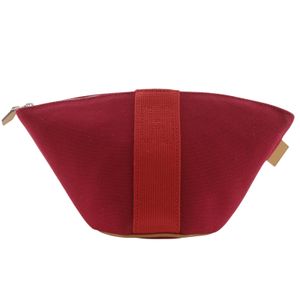 에르메스 HERMES 팔미르 포치 캔버스 빨강 지퍼 Parmir 유니섹스【중고】