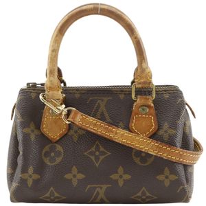 루이 비통 LOUIS VUITTON 미니 스피디 핸드백 2WAY 숄더 M41534 모노그램 캔버스 브라운 크로스백, 손잡이, 2way 지퍼 미니 스피디 여성용【중고】