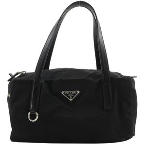프라다 PRADA 미니 보스턴 토트백 나일론 블랙 어깨걸이, 손잡이 지퍼 미니 보스턴 여성용【중고】