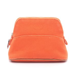 【中古】 エルメス HERMES ポーチ ボリードポーチ15 ミニミニ オランジュ フー H104772M 02 オランジュ・フー キャンバス レザー ボリードポーチ ミニミニ オランジュ・フー