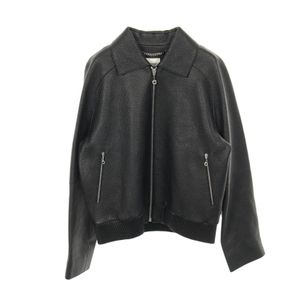 【中古】 エルメス HERMES ブルゾン ブラック レザー レザージャケット メンズ Used A