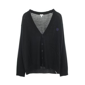 [Pre-owned] LOEWE Cardigan, Anagram Embroidery, Q825Y16K05, Black Wool, Anagram Logo Cardigan, Men's, Unused