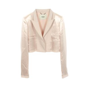 [Used] Fendi FENDI Tailored Jacket Cropped Jacket Material Block Wool Cropped Jacket Women's Used A
