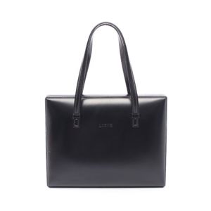 [Used] LOEWE POSTAL Handbag, Black Leather, Square Tote Bag, Women's, Used A