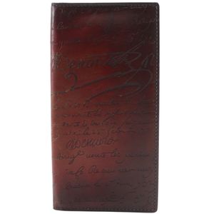 Berluti Calligraphy Billfold, Calfskin, Brown, Open Type, Men's [Used]