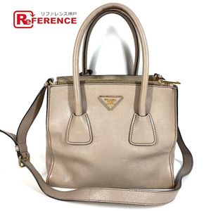 PRADA 2-Way Bag Triangle Logo Triangle Plate Plate Tote Bag